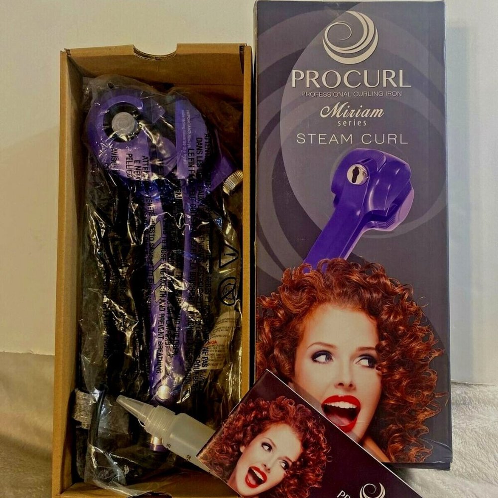 Beach Waves Procurl Professional Curling Iron Miriam Series Steam Curler Purple